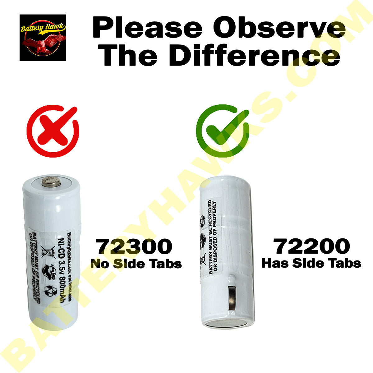 Nic！！ 3.5v 800mAh Ni-CD Battery Replacement for Otoscopes – Batteryhawk, LLC