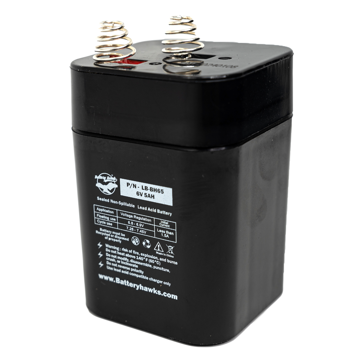 6v 5ah Sla Spring Terminal Sealed Lead Acid Battery For Lantern Flashl Batteryhawk Llc 7776