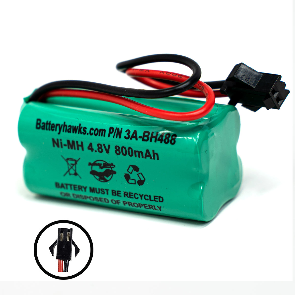 800mAh Ni-MH Battery Pack Replacement for RC Car - Main Image