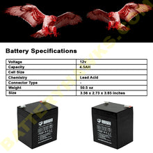 (5 Pack) 12V 4.5AH SLA F1 Terminal Sealed Lead Acid Battery for General Purpose