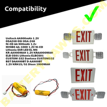 (10 pack) KR-AA900MAH 1.2V Lithonia EXR LED EL M6 KRAA900MAH Battery for Exit Light