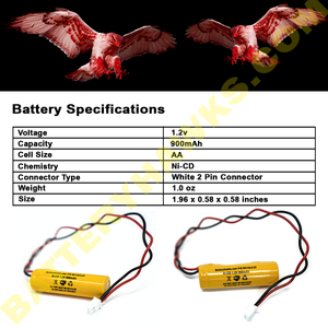 1.2v 900mAh Ni-CD Battery Pack for Emergency / Exit Light