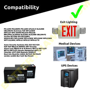 (2 Pack) UB1290-F2 SLA-9-12/T25 WP-1236W Vexilar 12V 9AH SLA F2 Terminal Battery