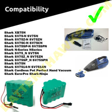 Shark SV75C-N SV75CN SV75SP-N SV75SPN N-Series Battery for Hand Vacuum