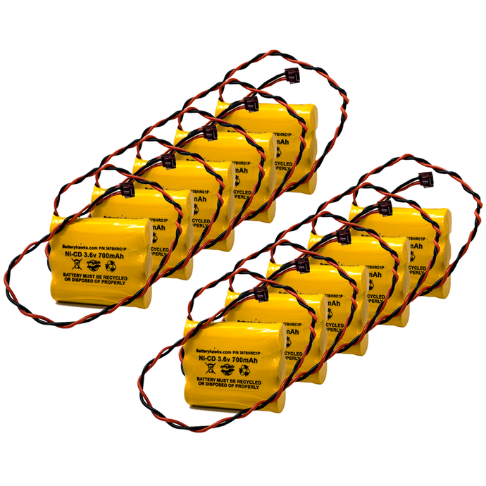 (10 pack) 3.6v 700mAh Ni-CD Battery Pack Replacement for Emergency / Exit Light