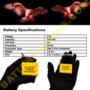 3.6v 700mAh Ni-CD Battery Pack Replacement for Emergency / Exit Light