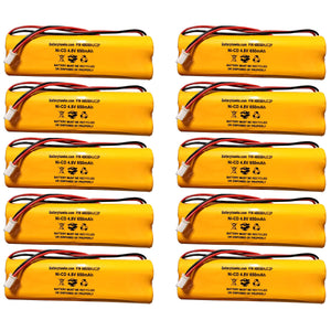 (10 pack) 4.8v 650mAh Ni-CD Battery Pack Replacement for Emergency / Exit Light