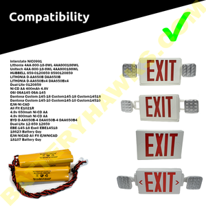 (20 pack) 4.8v 650mAh Ni-CD Battery Pack Replacement for Emergency / Exit Light