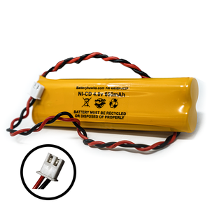 Ni-CD 4xAA600mAh 4.8v White Connector Battery for Exit Sign Emergency Light