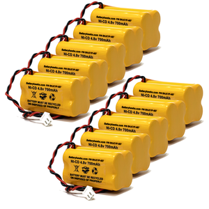(10 pack) 4.8v 700mAh Ni-CD Battery Pack Replacement for Emergency / Exit Light