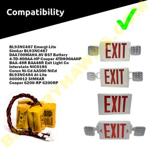 (20 pack) 4.8v 700mAh Ni-CD Battery Pack Replacement for Emergency / Exit Light