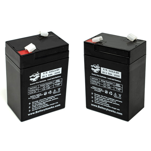 (2 Pack) Light Alarms 6v 4.5 AH 4.0 EMB20605 OPS6401 EMBSC0642 PS650L Battery