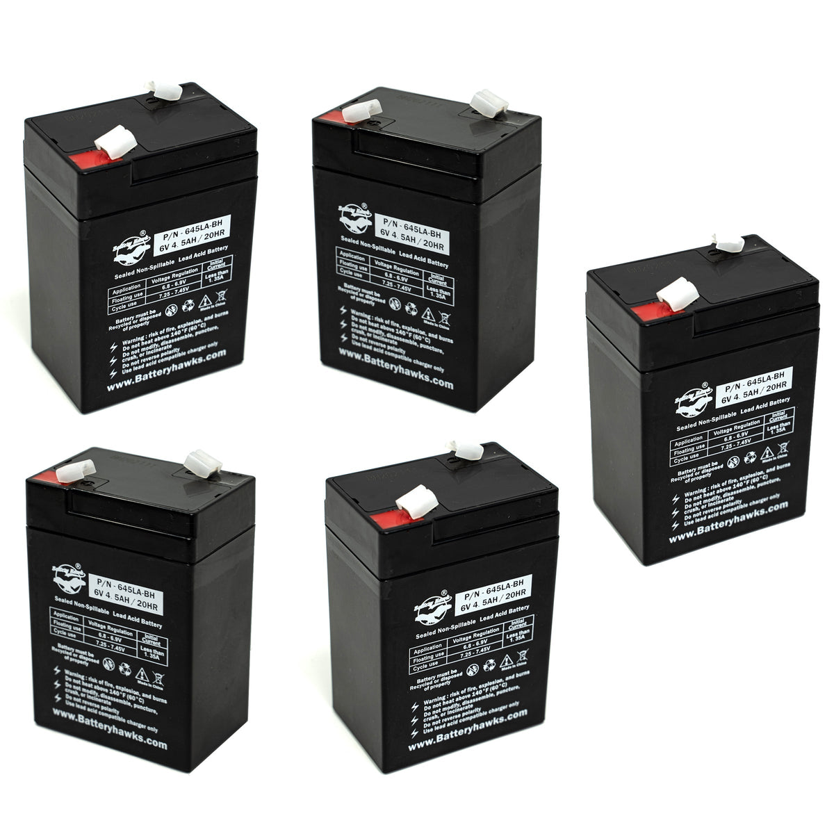 (5 Pack) Emergi-lite 6v 4.5 AH 4.0 ES46 ES4-6 Hubbell Battery Exit Eme ...