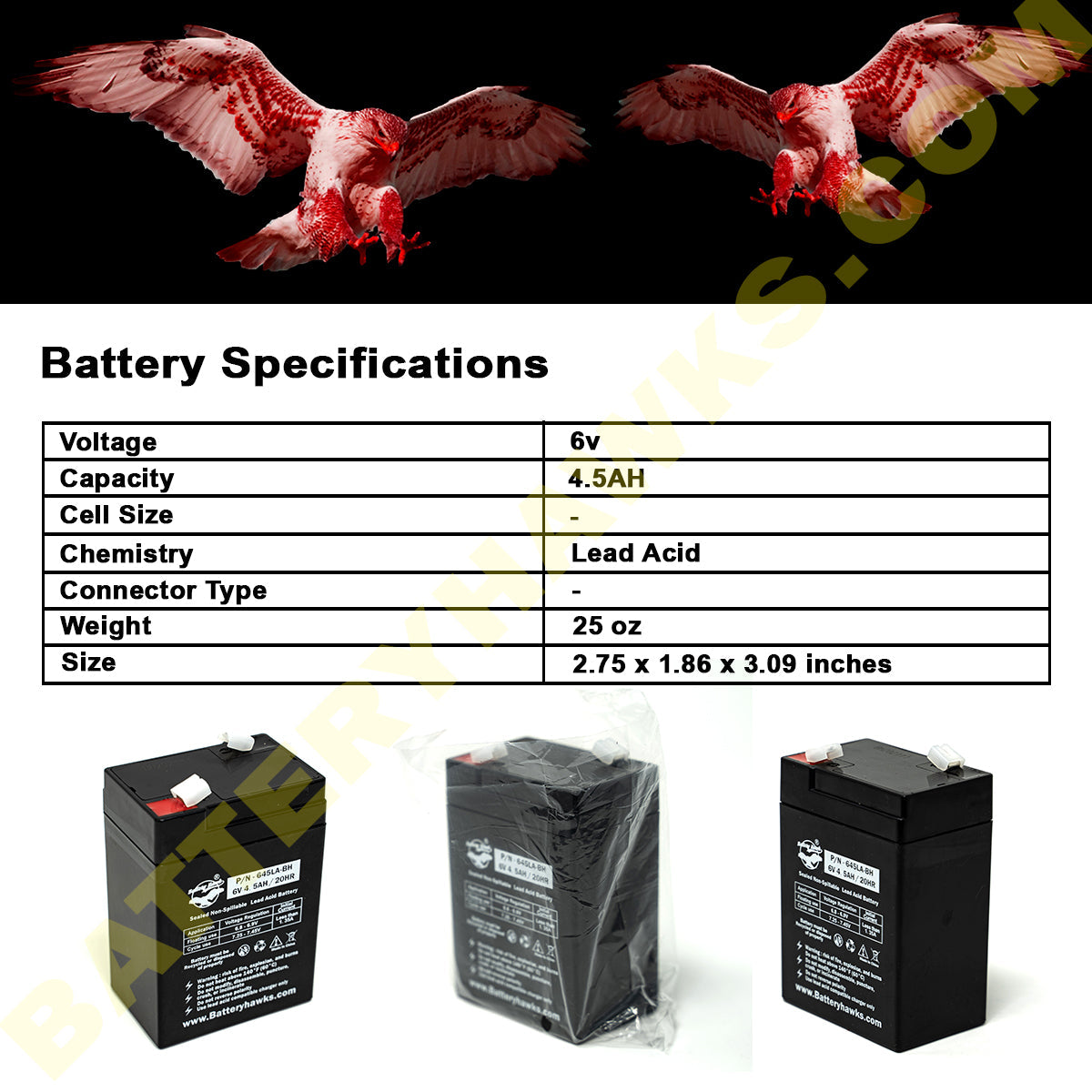 (2 Pack) CA650 ELB06042 6M4.5AC LCR064R5P LCR064R2P 880208 Battery