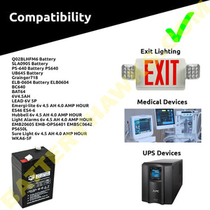 (5 Pack) 120255 Dual-Lite Battery Medical Mobility SLA Battery Emergency Light Exit Sign