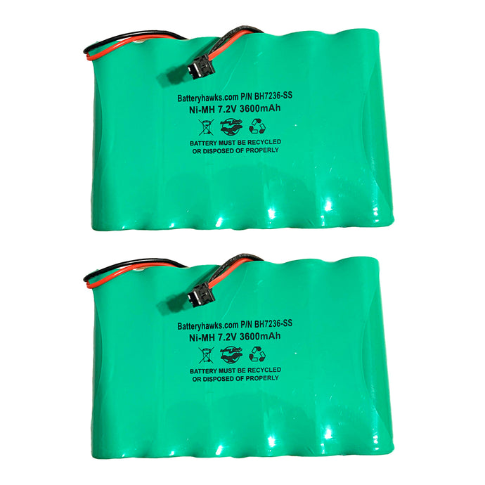 (2 pack) 7.2v 3600mAh Ni-MH Battery Pack Replacement for Wireless Security System