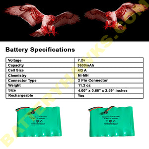 7.2v 3600mAh Ni-MH Battery Pack Replacement for Wireless Security System