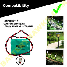 3.6v 1200mAh Ni-MH Battery Pack Replacement for Solar Light