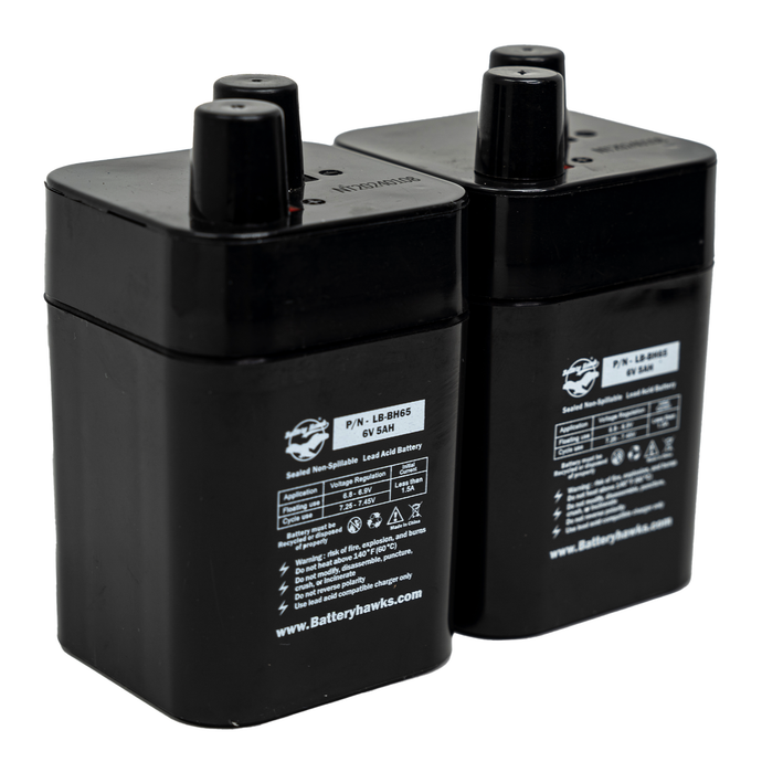 (2 Pack) 6V 5AH SLA Spring Terminal Sealed Lead Acid Battery for Lantern Flashlight