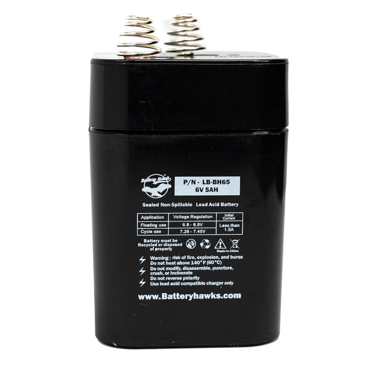 Spring Terminal Battery (2 Pack) 6V 5AH SLA Spring Terminal Sealed Lead Acid Battery for Lante ...