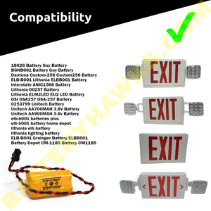 Unitech AA900MAH 3.6v Ni-CD Battery Replacement for Emergency / Exit Light