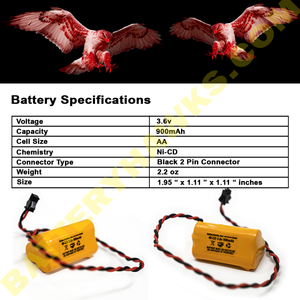 Unitech AA900MAH 3.6v Ni-CD Battery Replacement for Emergency / Exit Light