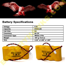 (4 Pack) 4.8v 2000mAh Ni-CD Battery Pack Replacement for Exit / Emergency Lights