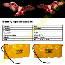 (4 Pack) 4.8v 2000mAh Ni-CD Battery Pack Replacement for Exit / Emergency Lights