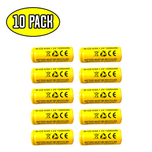 (10 pack) 1.2v 1200mAh Ni-CD Battery Replacement for Emergency / Exit Light