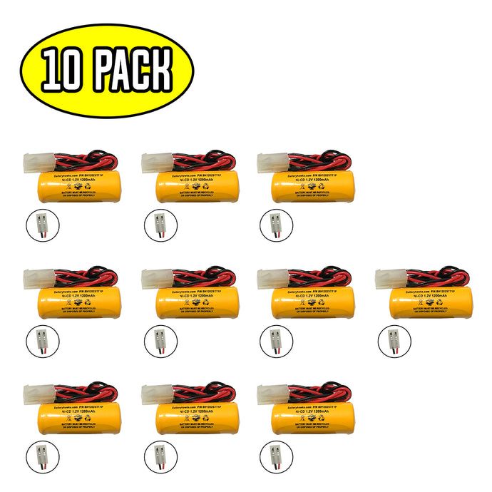 nebo 6112 iprotec lg220 tactical led flashlight replace batteries (10 pack) 1.2v 1200mAh Ni-CD Battery Pack Replacement for Emergency / Exit Light