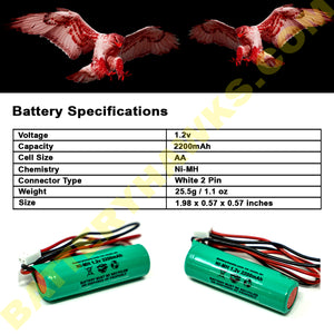1.2v 2200mAh Rechargeable Ni-MH Battery Pack for Exit Sign Emergency Light