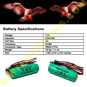 AA2200mAh 1.2V 2.2Ah Ni-MH Battery Pack for Solar Lights / Exit Light