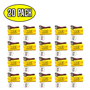 (20 pack) 2.4v 600mAh Ni-CD Battery Pack Replacement for Emergency / Exit Light