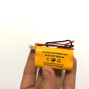 3.6v 800mAh Ni-CD Battery Pack Replacement for Emergency / Exit Light