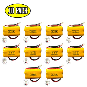 (10 pack) 3.6v 900mAh Ni-CD Battery Pack Replacement for Emergency / Exit Light
