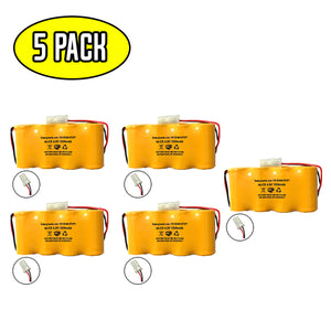 (5 pack) 4.8v 1500mAh Ni-CD Battery Pack Replacement for Emergency / Exit Light