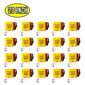 (20 pack) 4.8v 400mAh Ni-CD Battery Pack Replacement for Emergency / Exit Light