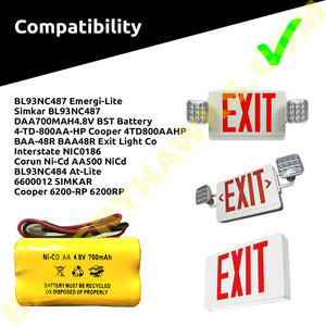 Cooper 6200-RP 6200RP Ni-CD Battery Pack Replacement for Emergency / Exit Light