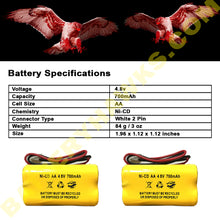 Ni-CD AA600mAh 4.8v Unitech Ni-CD Battery Pack for Emergency / Exit Light