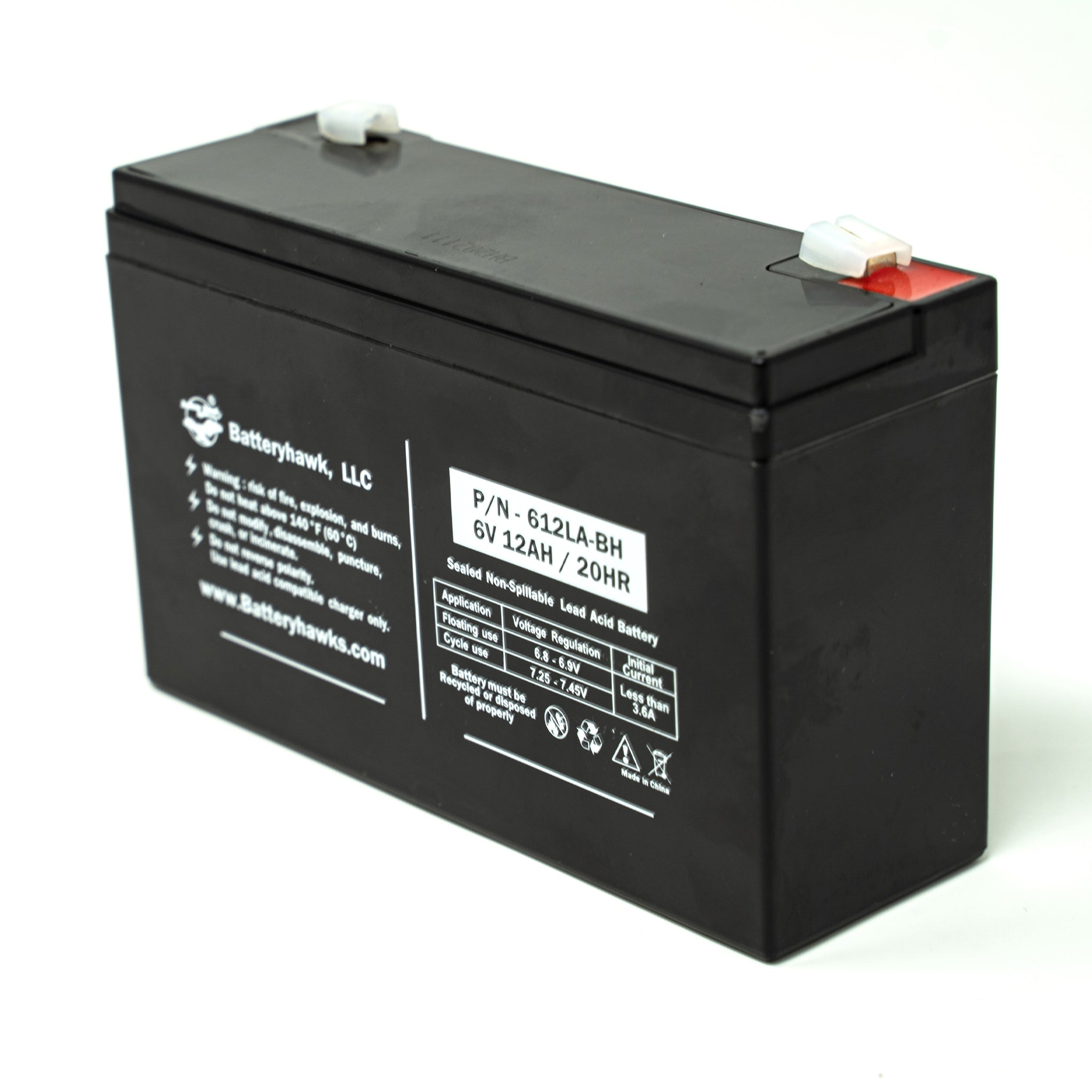 6V 12AH SLA F1 Terminal Sealed Lead Acid Battery for Exit Sign Emergen –  Batteryhawk, LLC