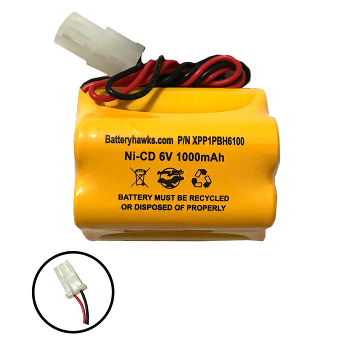 6 volt ni-cad rechargeable flashlight battery replacement 6v 1000mAh Ni-CD Battery Pack Replacement for Emergency / Exit Light