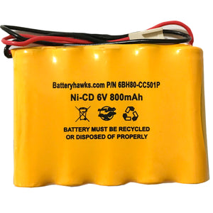 (5 pack) 6v 800mAh Ni-CD Battery Pack Replacement for Emergency / Exit Light