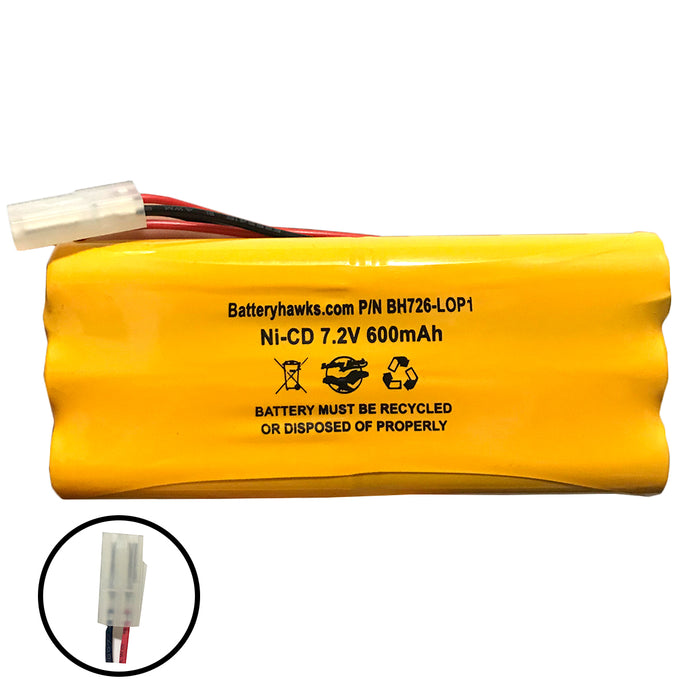 Big Beam 7.2v 600mah Ni-CD Battery Pack Replacement for Emergency / Exit Light