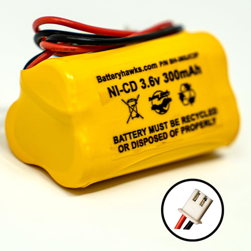 3.6v 300mAh Rechargeable Ni-CD Battery Pack for Exit Sign Emergency Light