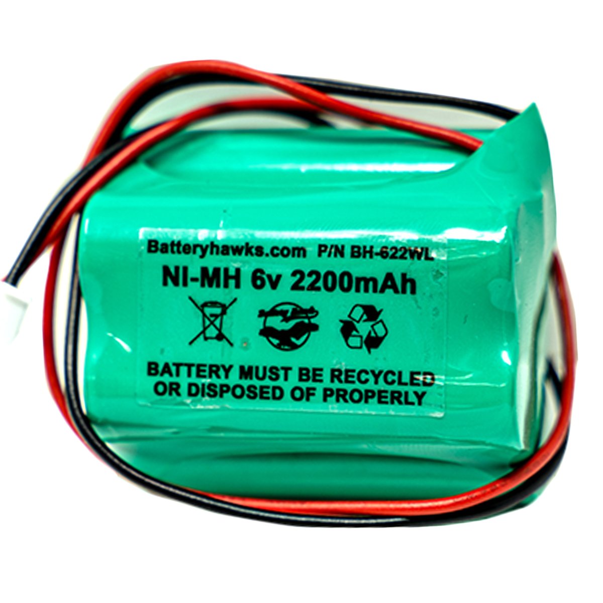 Batterie Ni-Mh 6V.1700mAh Ni-Mh Plat - prise UNI - 85x30x18mm