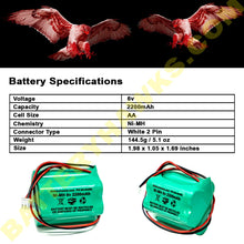 AA1800mAh 6V 1.8Ah Battery Rechargeable Ni-MH Pack for Solar Light / Exit Sign