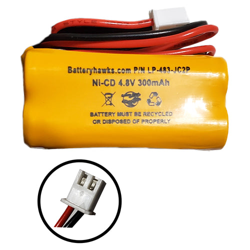 UNITECH NI-CD 4.8V C14 OR UNITECH-NI-CD-4.8V-C14 Battery Pack Replacement for Exit Sign Emergency Light