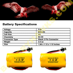 Battery Hawks ELB-B001 Batteryhawks Ni-CD Battery Replacement for Emergency / Exit Light