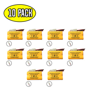 (10 pack) 4.8v 800mAh Ni-CD Battery Pack Replacement for Emergency / Exit Light